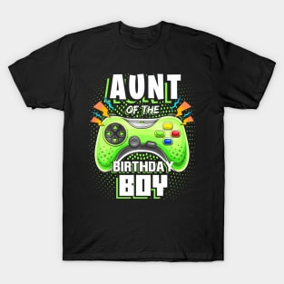 Aunt Of The Birthday Boy Matching Video Gamer Birthday Party T-Shirt